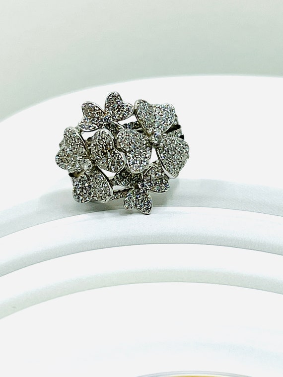 Sterling Silver  CZ Multi Flower Ring by SUZY LEVI