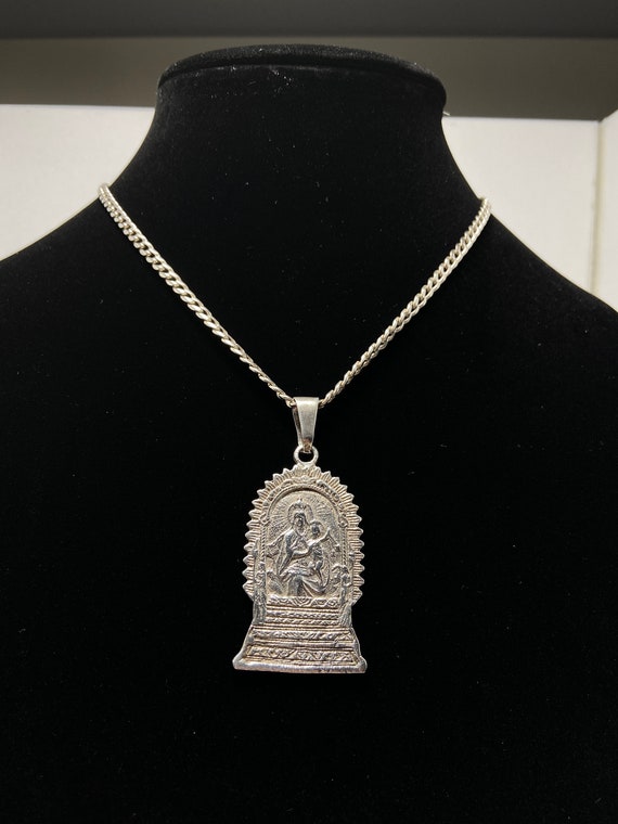 Vintage Sterling Silver Religious Pendant/ Necklace. Etsy