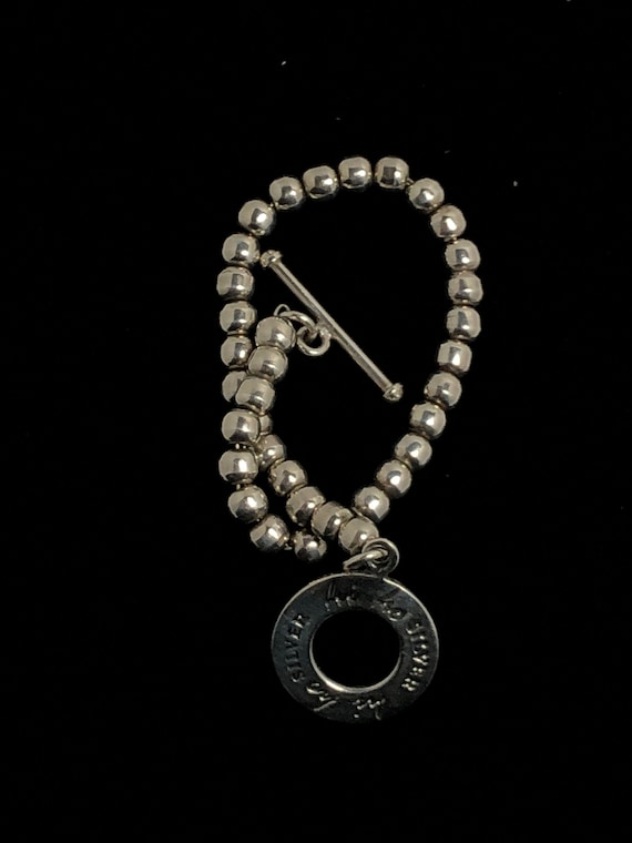 Sterling Silver Beads Toggle Bracelet