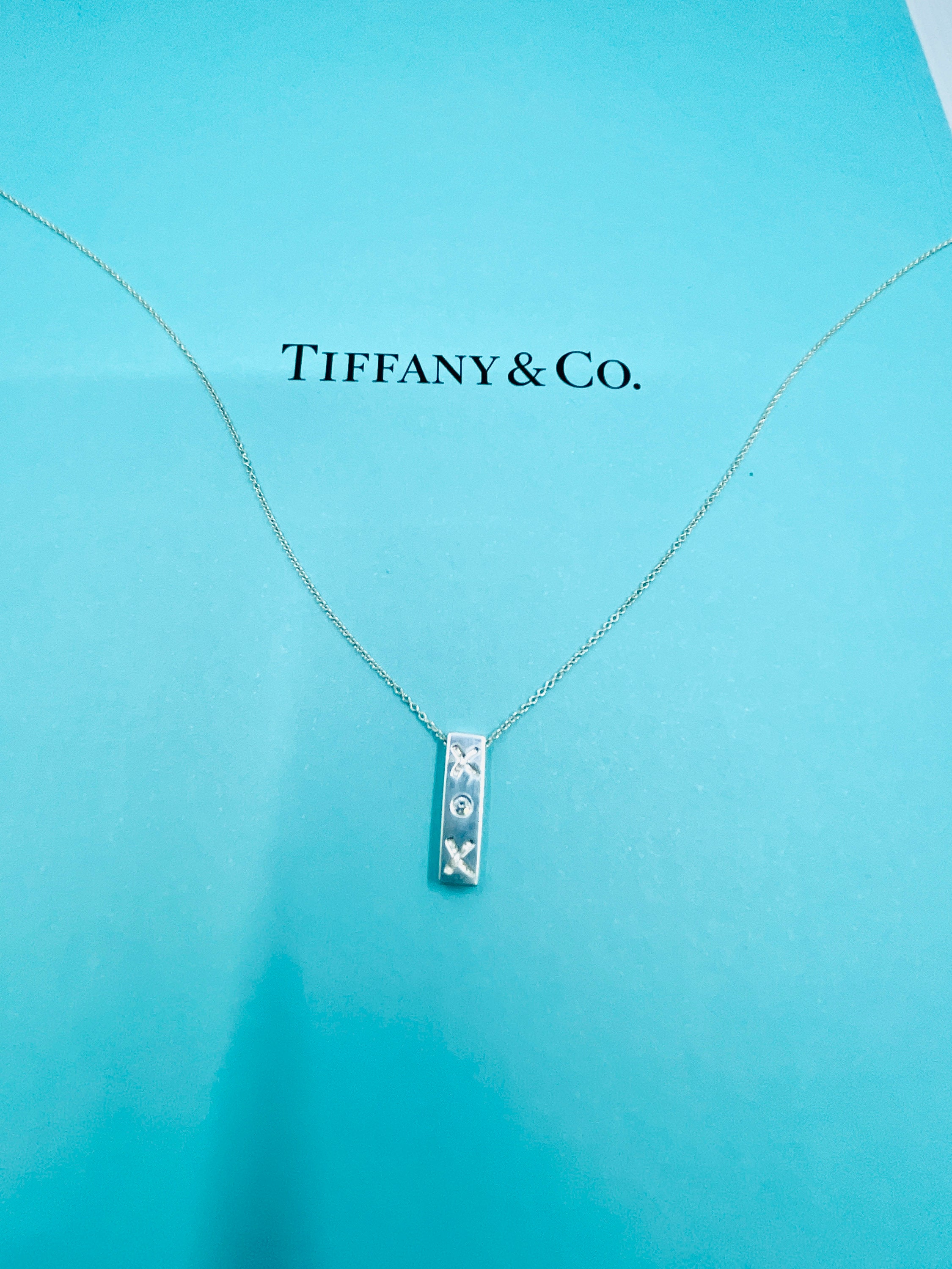 Authentic Tiffany&co. Paloma Picasso Bar Diamond Necklace in