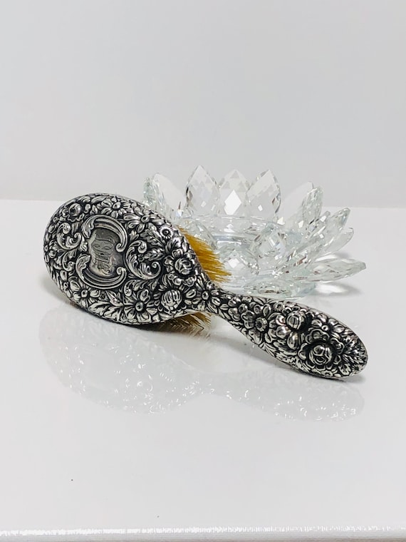 Antique 1896 - Repousse Hair Brush by GORHAM . in Sterling  display picture 1