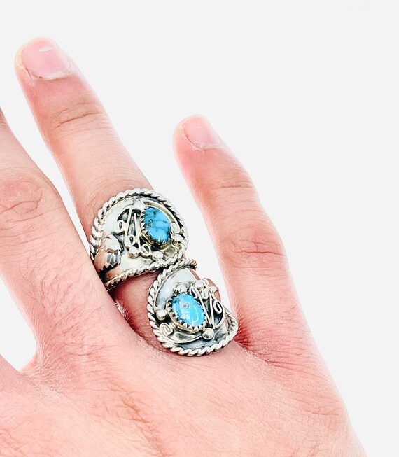 Vintage Sterling Silver Turquoise Ring. - image 6