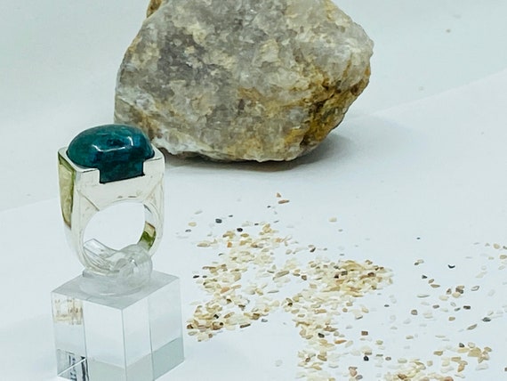 Sterling Silver Chrysocolla  Ring. - image 1