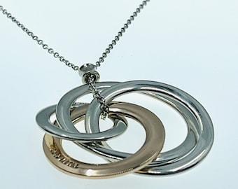 Authentic TIFFANY&Co. 1837 Interlocking  Circles Pendant Necklace.