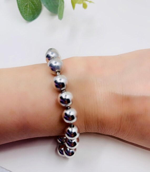 TIFFANY&Co Sterling  Silver  Ball  Bracelet .10mm - image 4