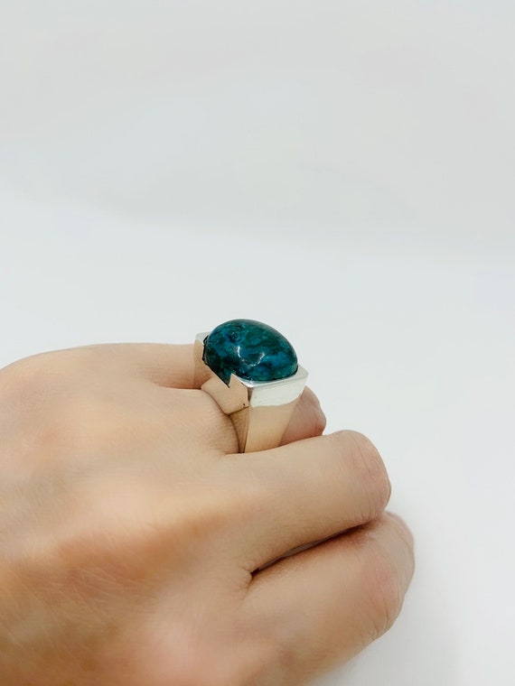 Sterling Silver Chrysocolla  Ring. - image 8
