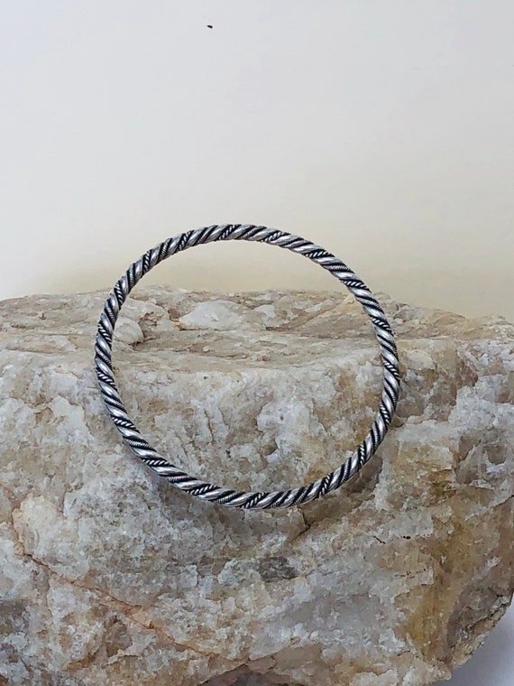 Sterling Silver Twisted cuff bangle  bracelet. - image 2