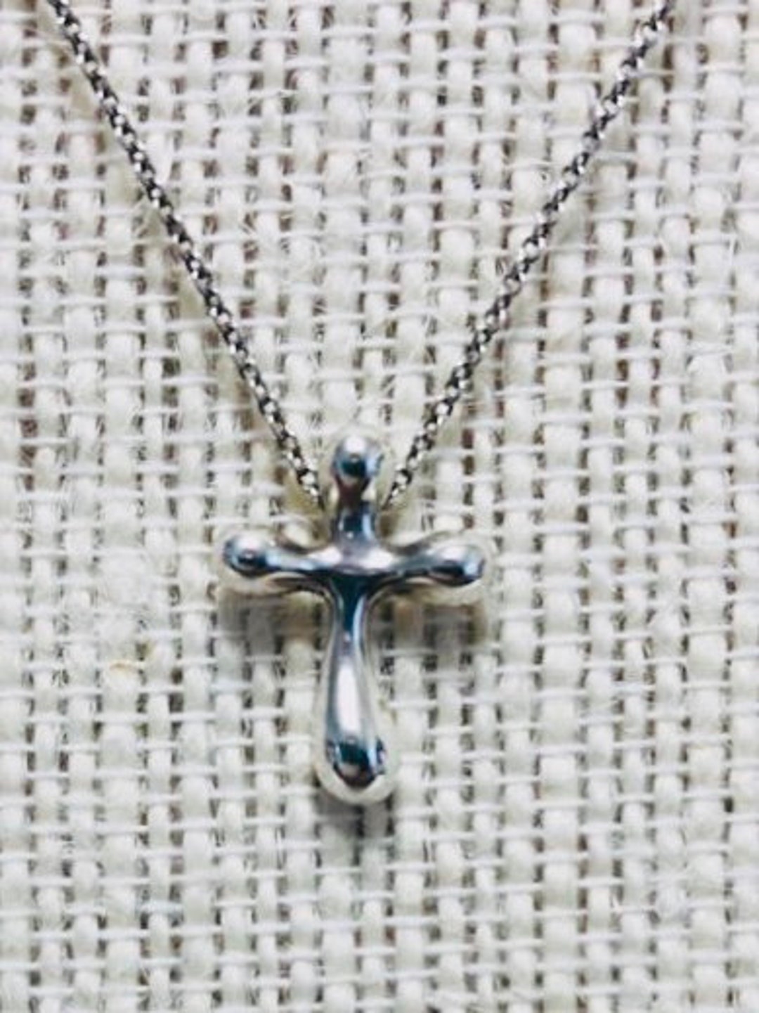Authentic Tiffanyco Elsa Peretti Cross Pendant Necklace. Etsy