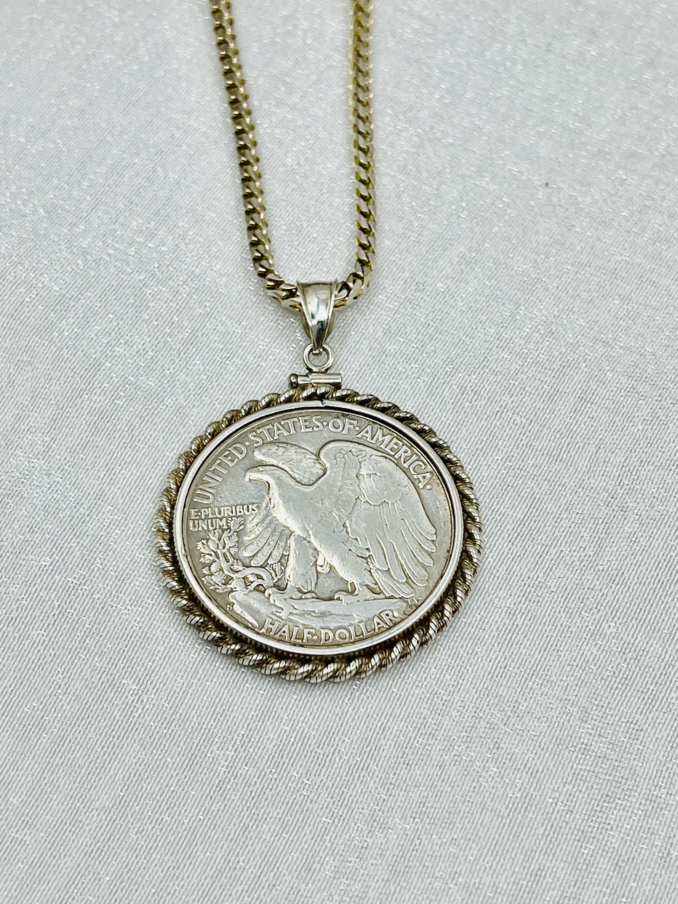 1944 S Walking Liberty Silver Half Dollar Pendant/necklace