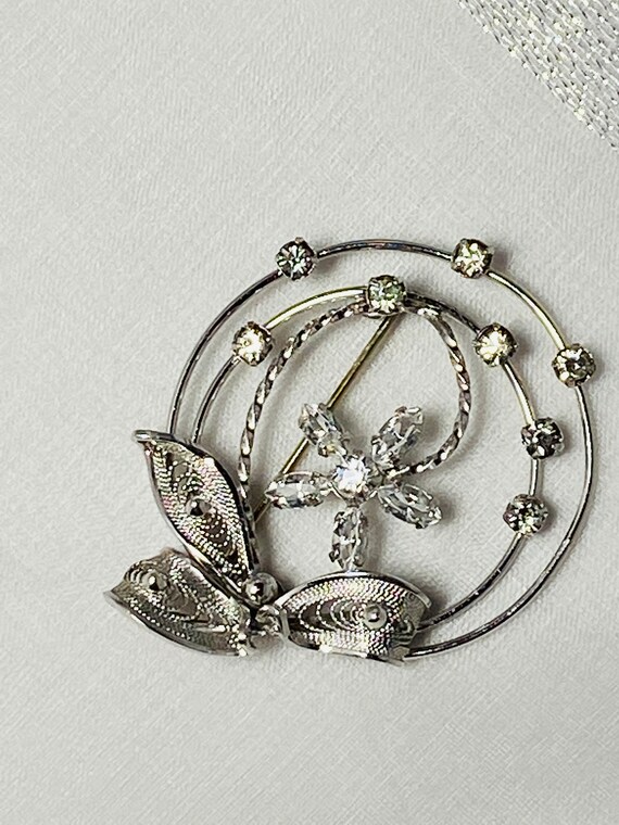 Vintage AM-LEE Sterling Silver Flower Pendant /Pi… - image 3