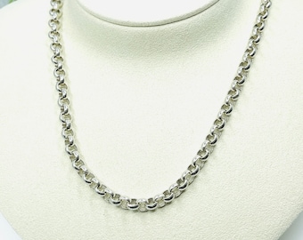 Vintage Sterling Silver Rolo Chain Necklace.