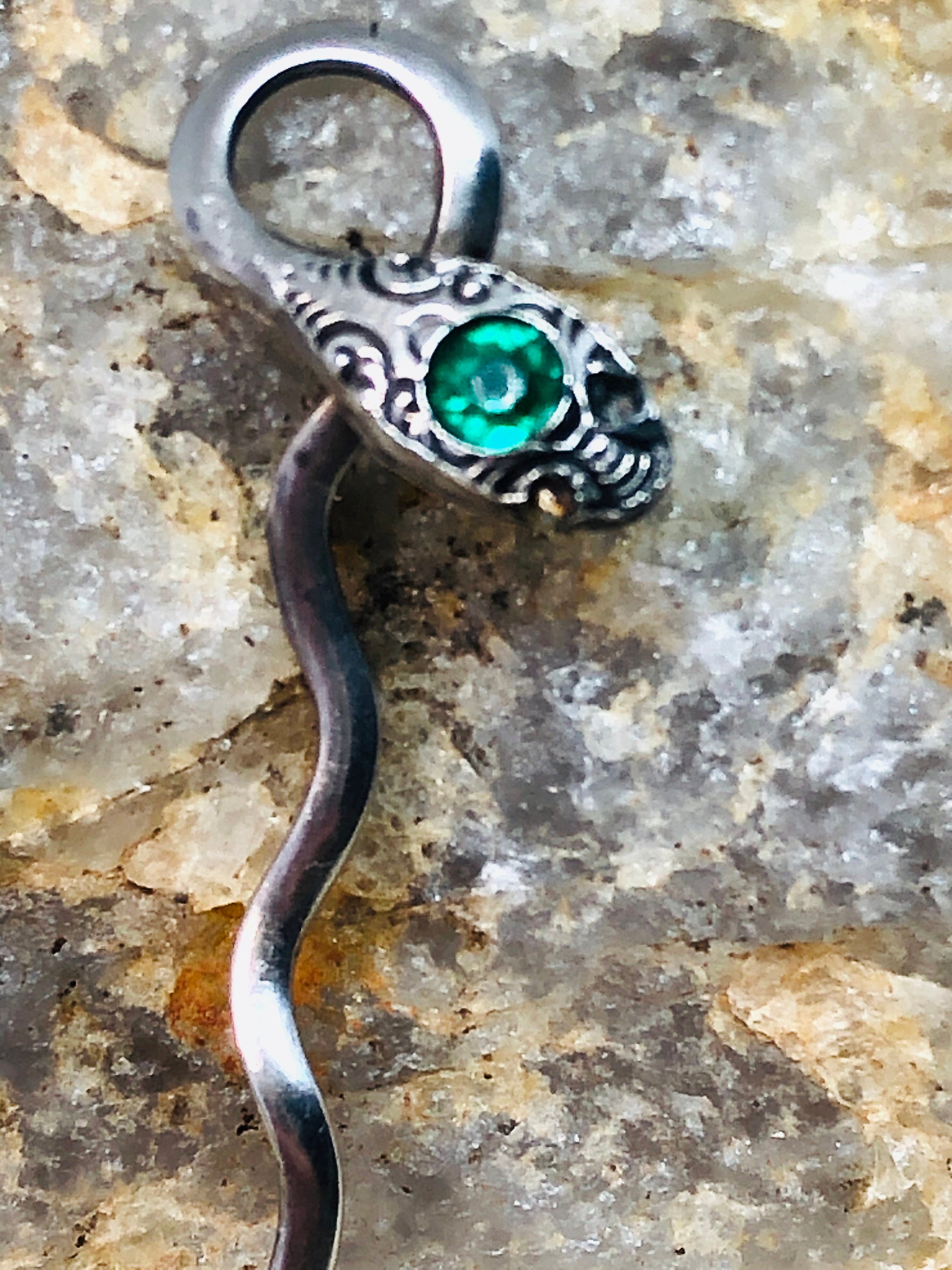 Stick Pin Snake Vintage Silver Snake Stick Pin. - Etsy
