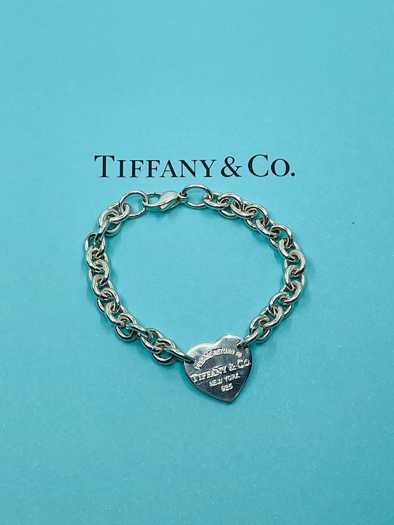 Authentic Tiffany&co. Sterling Silver Heart Tag Bracelet. - Etsy