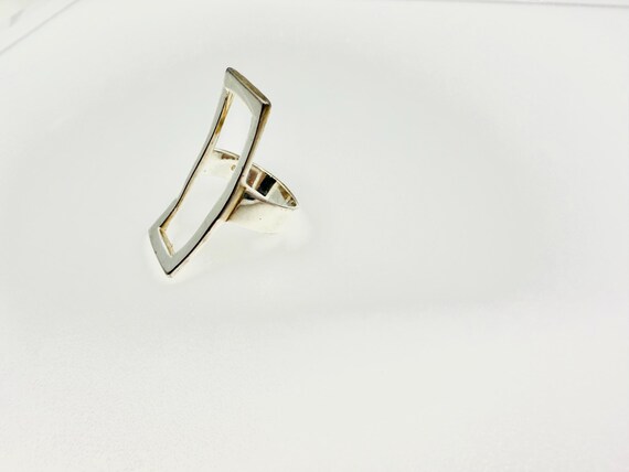 Vintage Sterling Silver Rectangular  Ring. - image 5