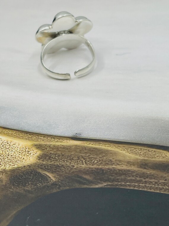 Vintage Sterling Silver Flower Ring.950 - image 3