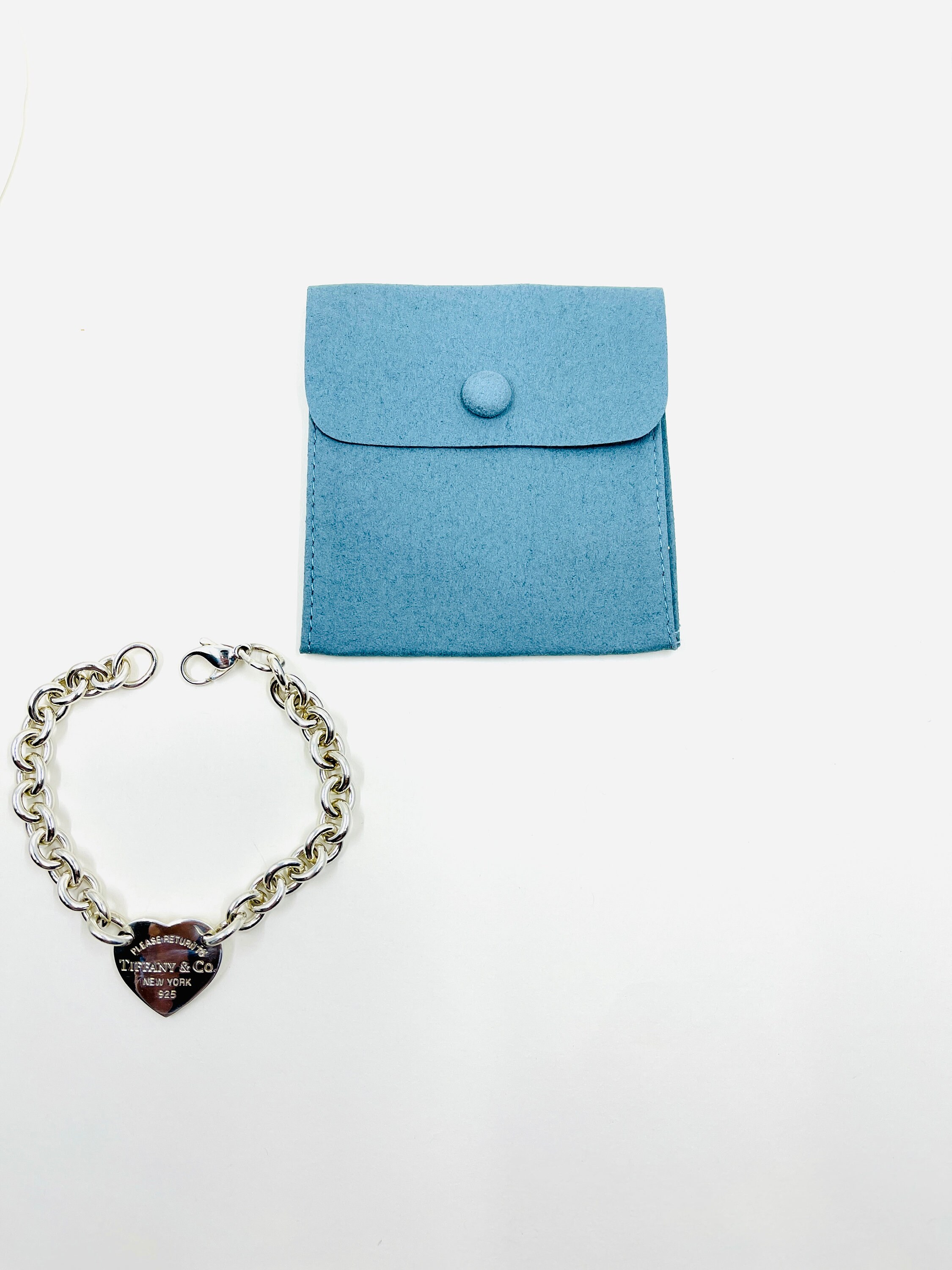本物の TIFFANY&Co. スターリングシルバー ハートタグ ブレスレット