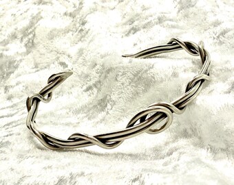 アクセサリー Vintage Silver Twist Bar Bangle 925 Twist Silver Bangle - 925 Sterling Silver -- Silver Bangle