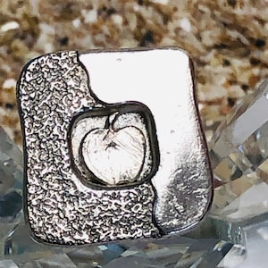 Handmade Sterling Silver 3D Apple Logo ring.