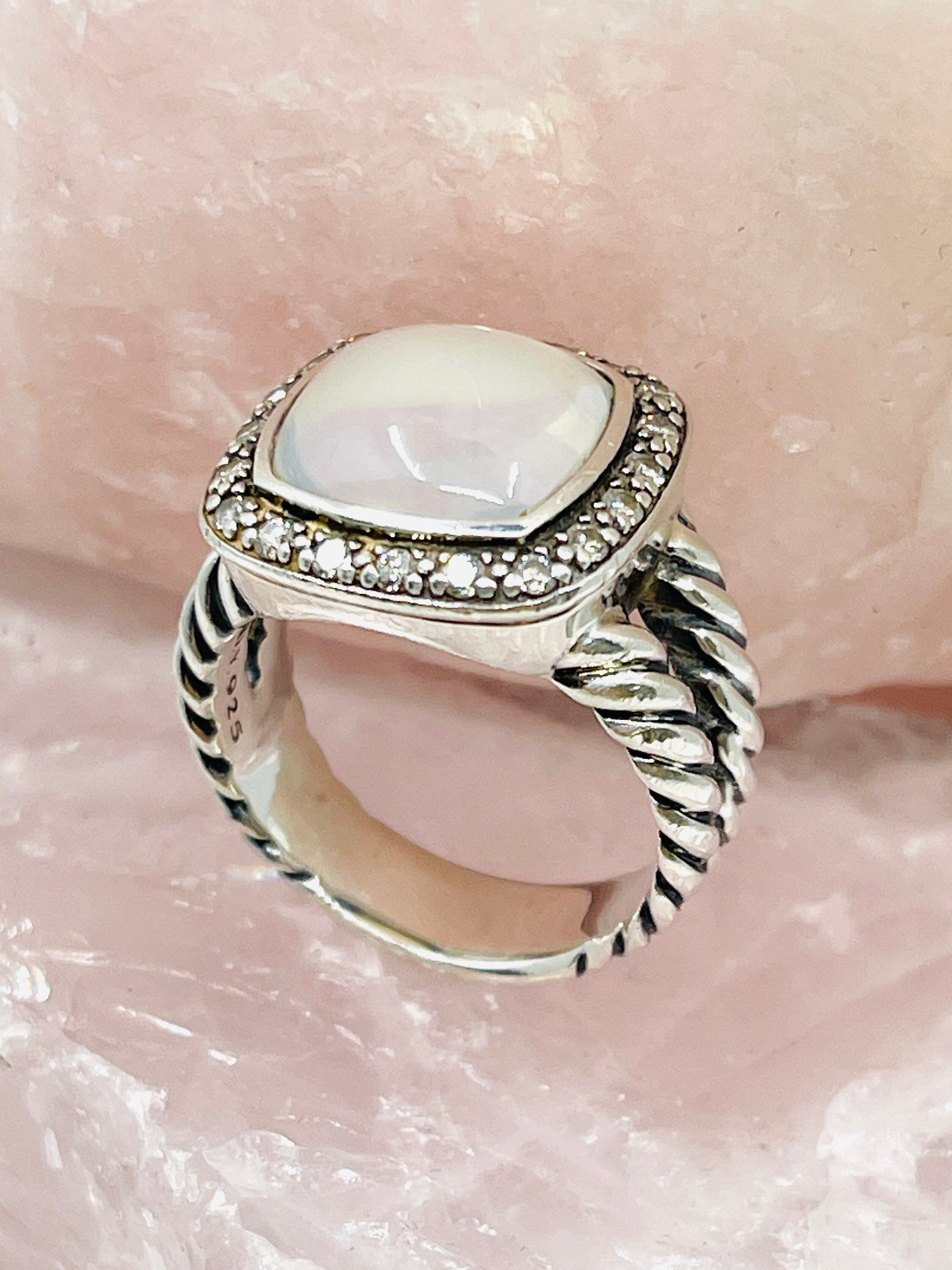 Authentic David Yurman Albion Moonstone Diamond Ring. Etsy