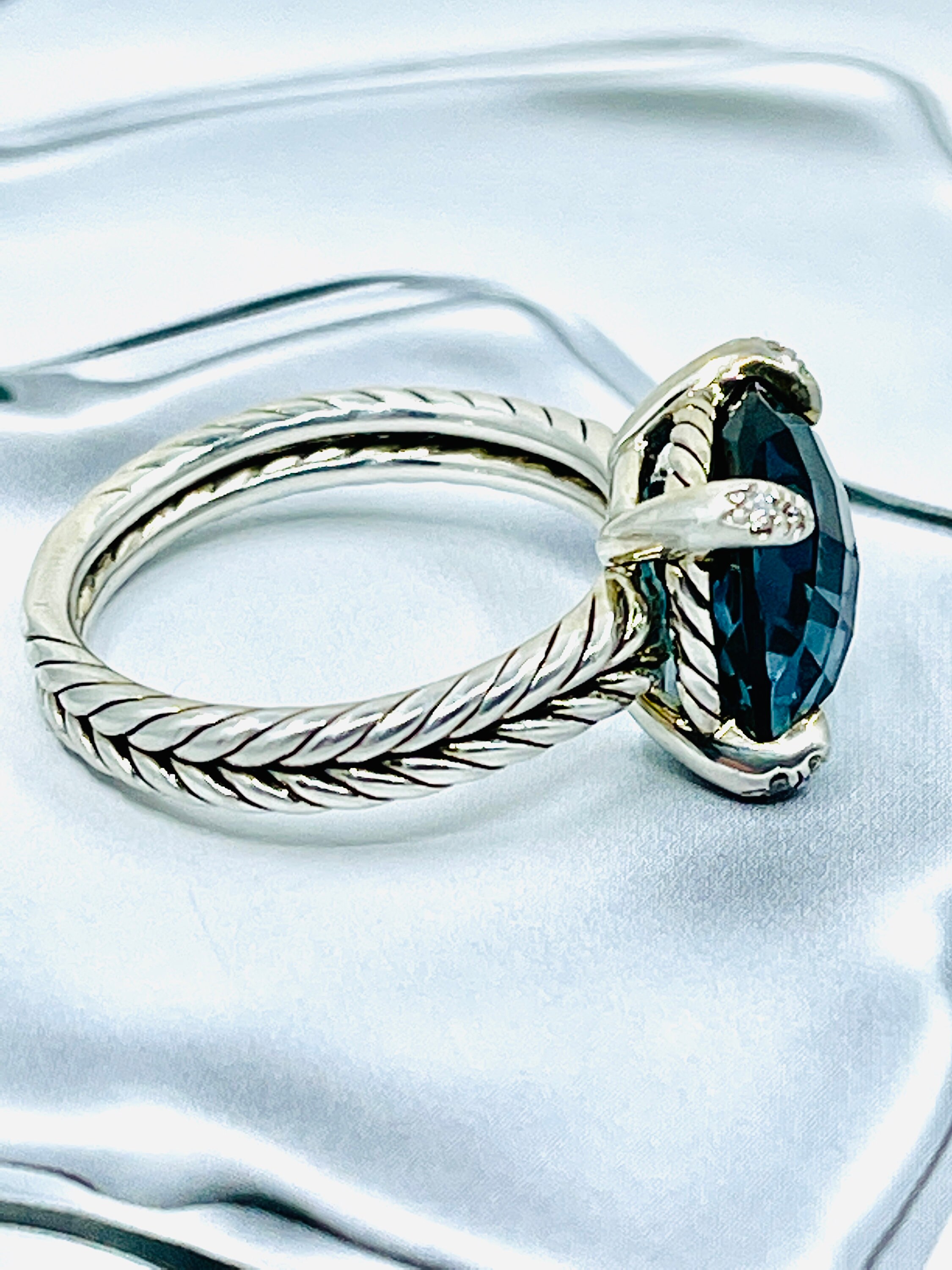 David Yurman Sterling Silver Chatelaine Onyx And Diamond Ring - Farfetch