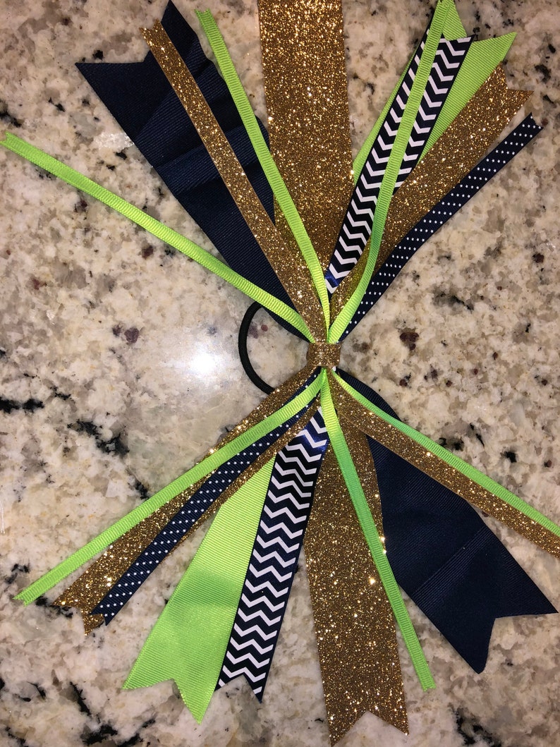 Sports Bow/pony O/ Hair Streamer/glitter Hair Bow/personalized/ Softball/basketball/volleyball