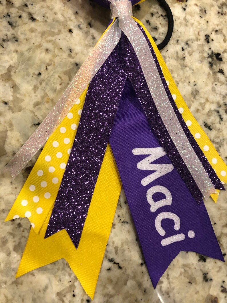 Sports Bow/pony O/ Hair Streamer/glitter Hair Bow/personalized/ Softball/basketball/volleyball