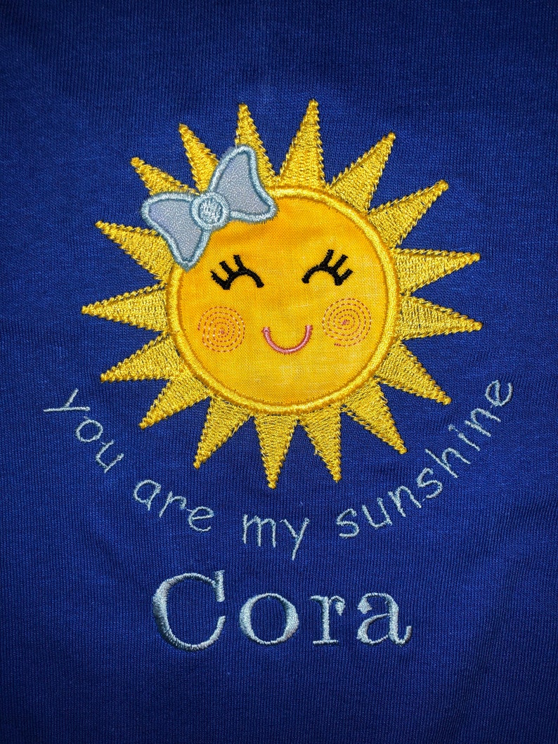 Personalized you are my sunshine shirtgirls shirtkids shirtembroidery