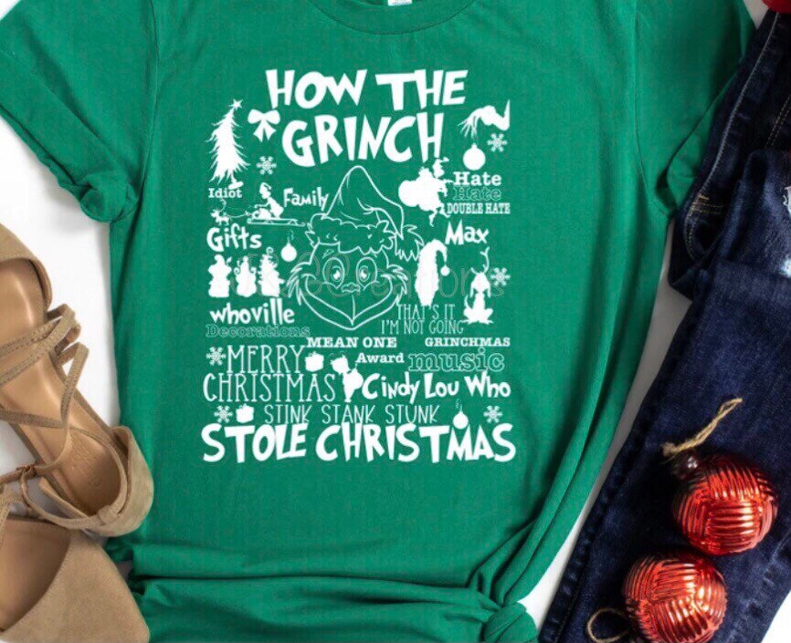 Merry Christmas Grinch Truck Christmas Long Sleeve Top L