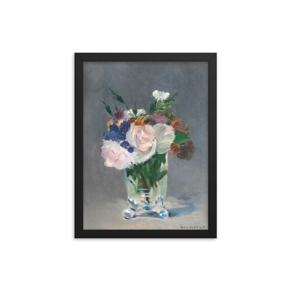 Edouard Manet Flowers In A Crystal Vase 1882 Framed Art Etsy
