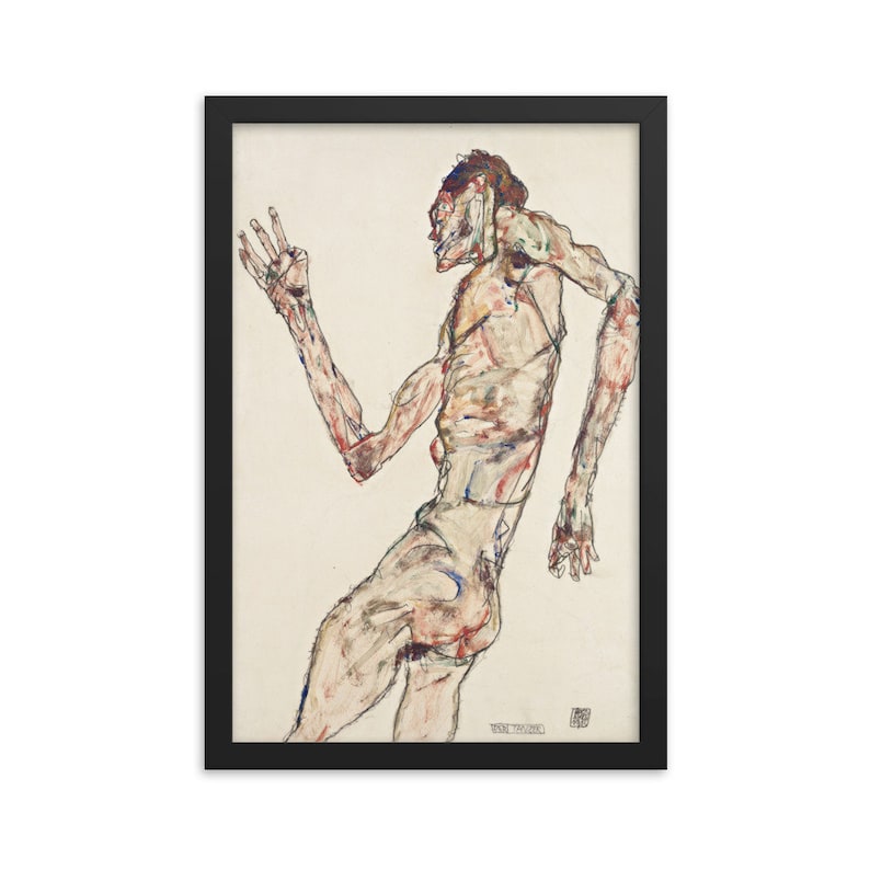 1913 Framed Art Print Egon Schiele The Dancer