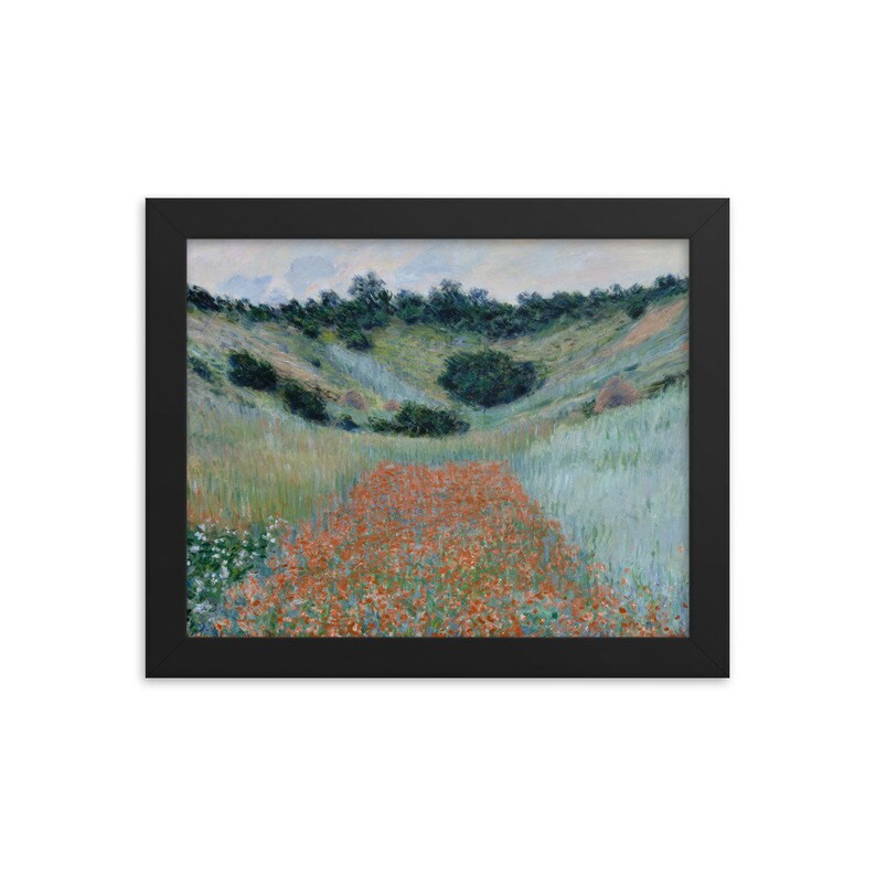 Poppy Field in a Hollow near Giverny 1885 Framed Art Print Claude Monet
