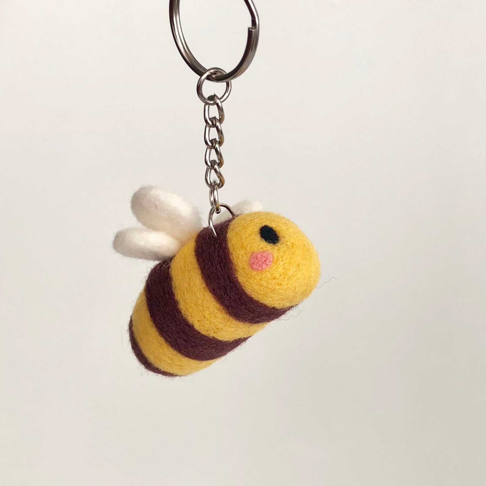 Felted Bee Key Chain Etsy