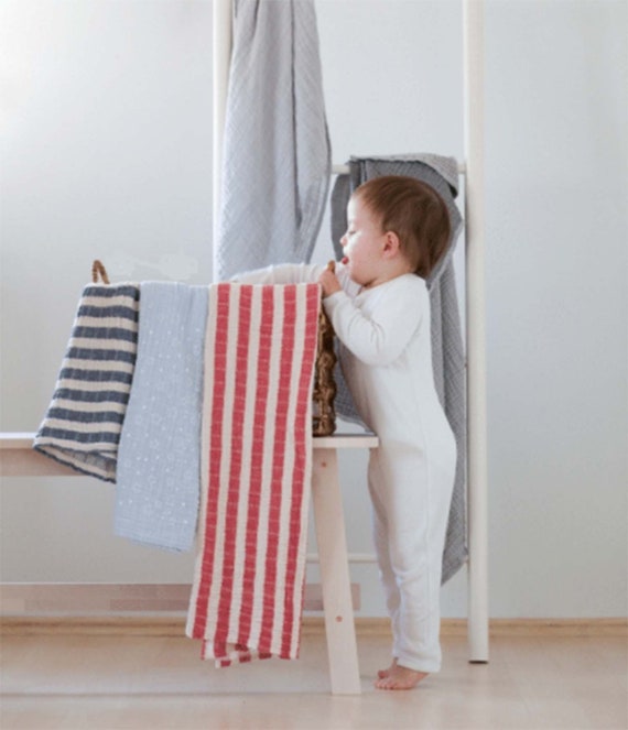 Stripy Muslin Pink Etsy