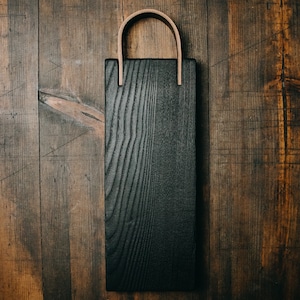 Burnt Wood  Oak Cutting Board Food Serving Board Yakisugi Kitchen Design Aesthetic Black Interior Custom Wood Furniture Autumn Style
