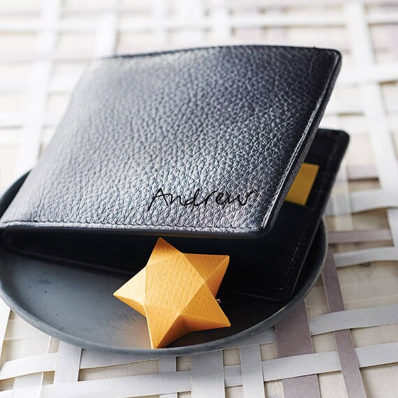 Portafoglio Uomo in Pelle con personalizzazione con incisione laser Etsy Italia