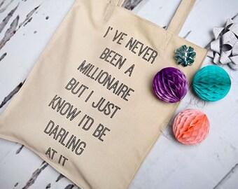 Dorothy Parker Quote Canvas Shopper