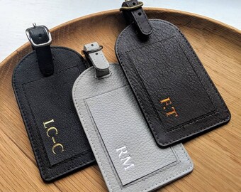Personalised Leather Luggage Tag With Foil  Stamped Letters