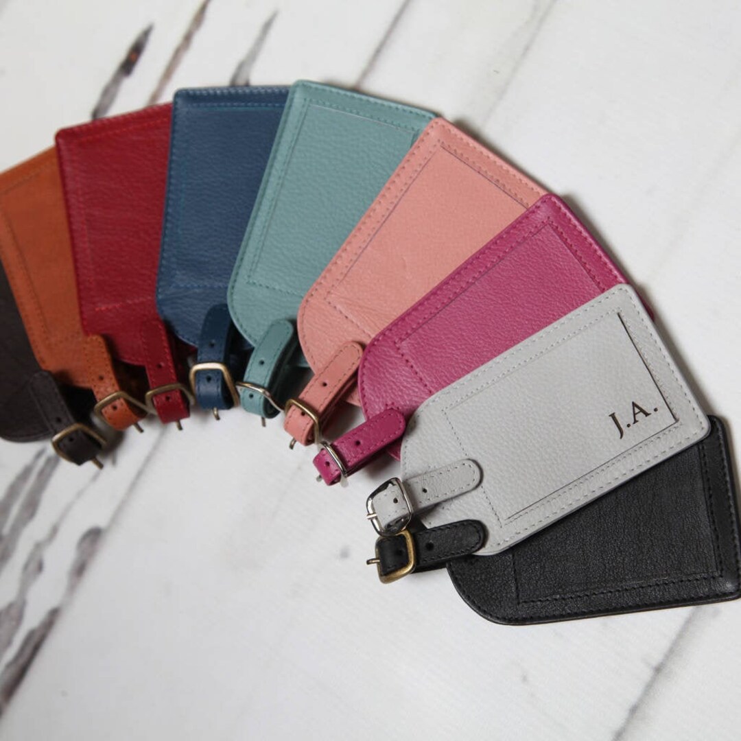 Personalised Leather Luggage Tag With Laser Engraving - Etsy UK