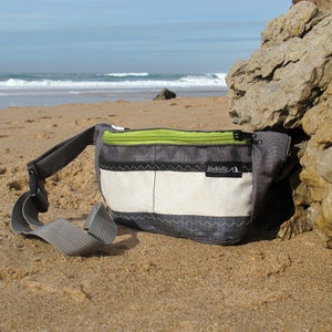 Kite Surfing Sailcloth Recycled Fanny Pack - WindWallet Green Slide