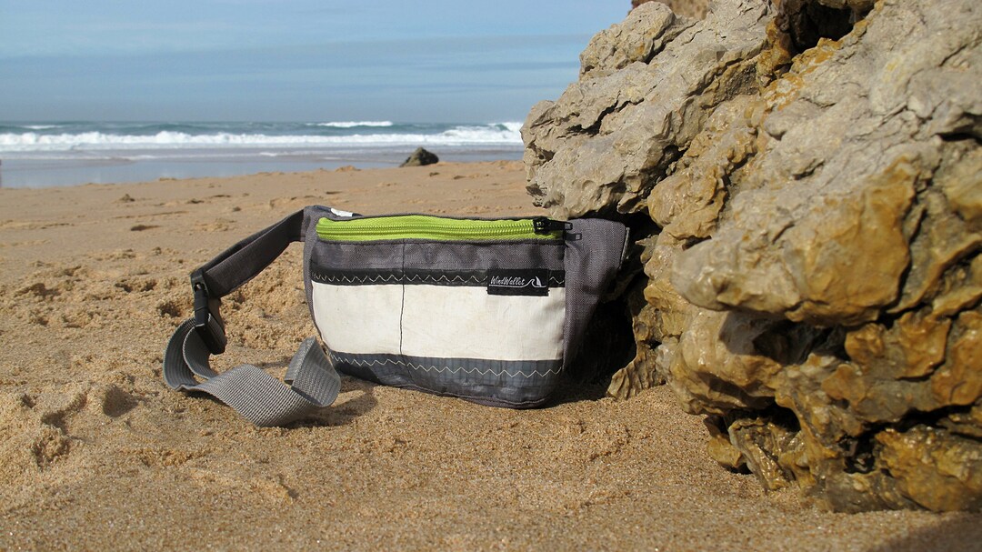 Kitesurf Sailcloth Recycled Fanny Pack Windwallet Green Etsy
