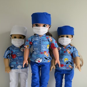 Nurse Scrubs Uniform, Fits 18” American Girl Dolls / Doll Clothes
