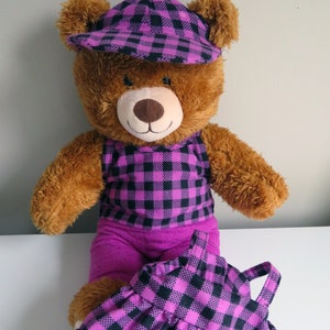 15” to 18” Stuffed Animal Clothes / Doll Clothes For Teddy Bears / 2 Tops, Pantie, Leggings and Baseball Cap