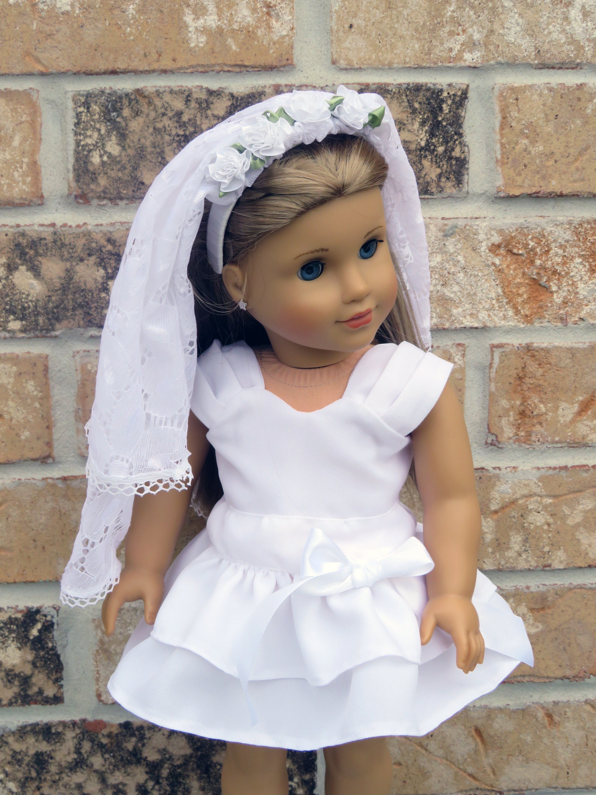 First Communion Dress / Bridal Dress 18 American Girl Doll Etsy