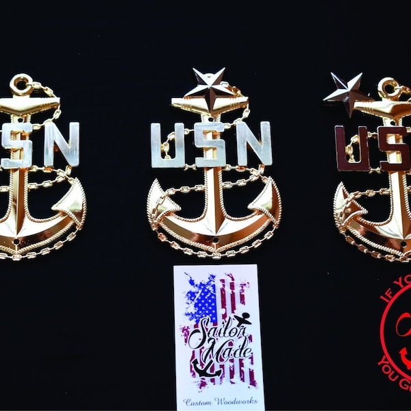 5 Inch Gold and Silver USN Chief Anchors