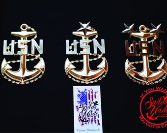 5 Inch Gold and Silver USN Chief Anchors