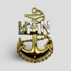 5 Inch Gold and Silver USN Chief Anchors