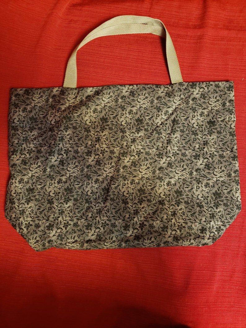 Reusable bag; Gray Floral