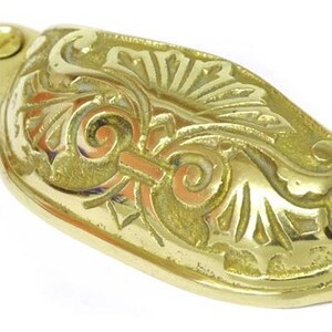 Brass Victorian Fan Drawer Pull Handle