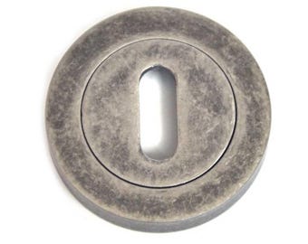 Round Escutcheon - Distressed Silver Finish