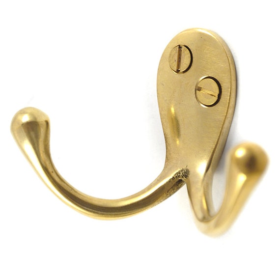 Brass Double Loop Coat Hook -  UK